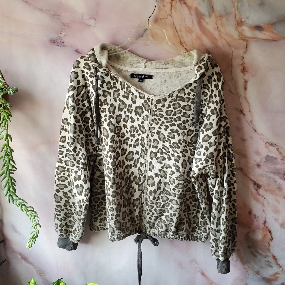 Ocean Drive Leopard Fleece Hoodie